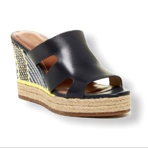 Sondra Roberts NY Navy Angie Espadrille Wedge Sandal Size 7M